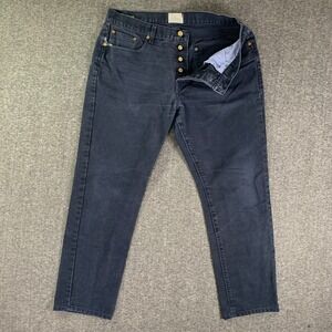 Sid Mashburn Pants Men 36x28 Blue Button Fly Cotton Canvas Modern Old Money